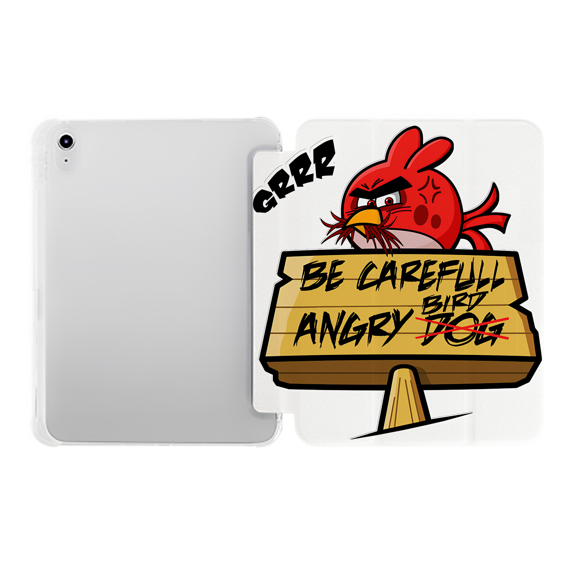 （画像用） Angry Birds アングリーバード IPad ケース ペン収納付き 三つ折りスタンド PUレザー×シリコン 対応機種9.5/10.5/10.9インチ